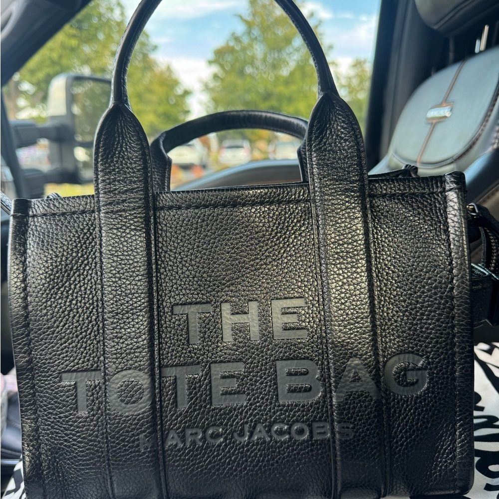Marc Jacobs Black Leather Tote Bag